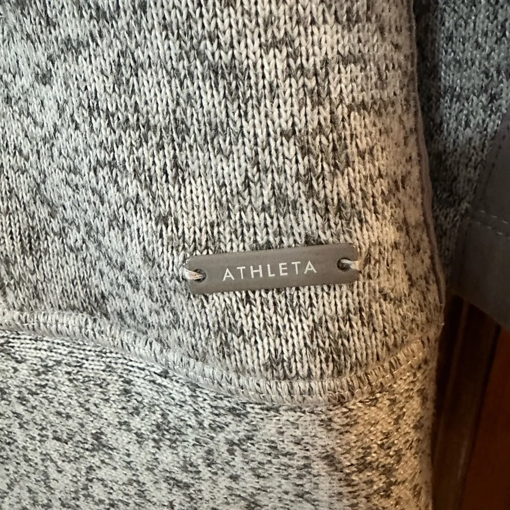 Athleta   Womens Cya Stronger Long Jacket Full Zip Hoodie Gray Heathered M EUC - Picture 3 of 8